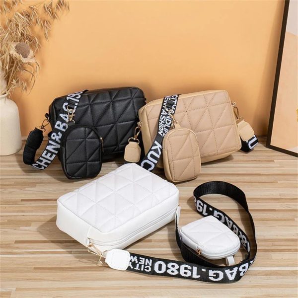 2-Piece PU Leather Crossbody Bag for Girls – Stylish Shoulder Bag for Women