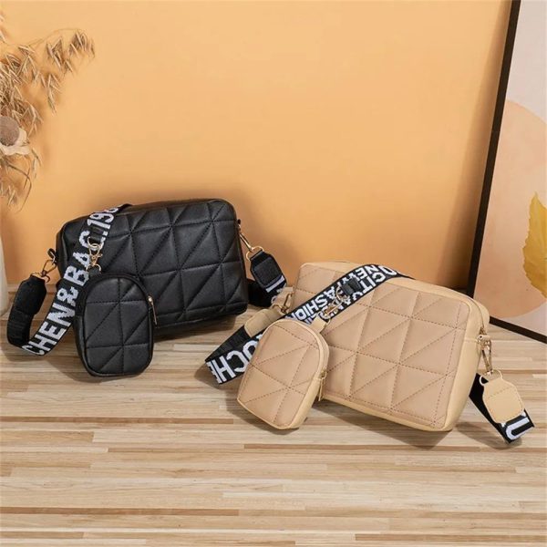 2-Piece PU Leather Crossbody Bag for Girls – Stylish Shoulder Bag for Women