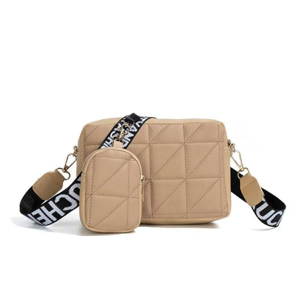 2-Piece PU Leather Crossbody Bag for Girls – Stylish Shoulder Bag for Women