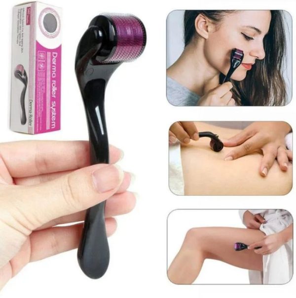 Pack Of 2 Derma Roller Facial & Hair Therapy Microneedle Hair Regrowth Beard Growth Anti Hair Loss Treatment Thinning