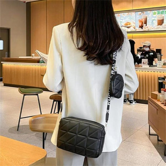 2-Piece PU Leather Crossbody Bag for Girls – Stylish Shoulder Bag for Women