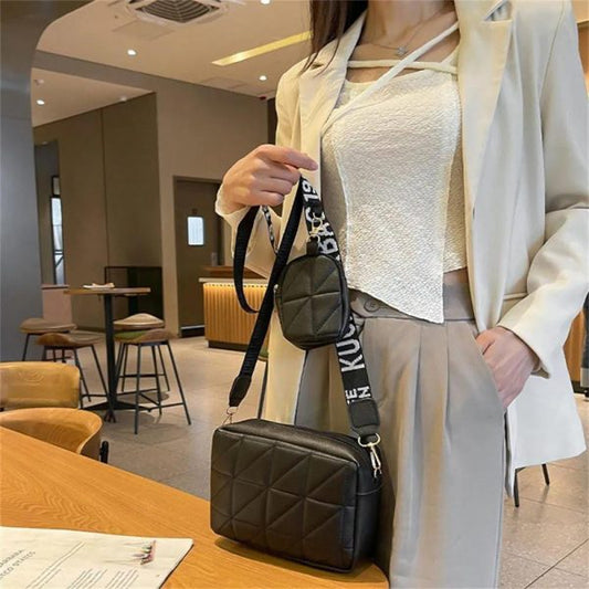 2-Piece PU Leather Crossbody Bag for Girls – Stylish Shoulder Bag for Women