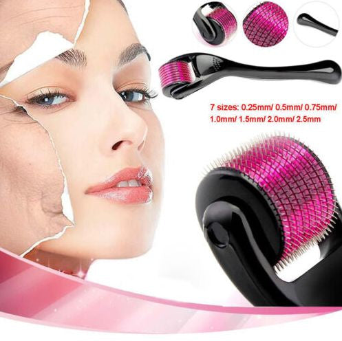 Pack Of 2 Derma Roller Facial & Hair Therapy Microneedle Hair Regrowth Beard Growth Anti Hair Loss Treatment Thinning